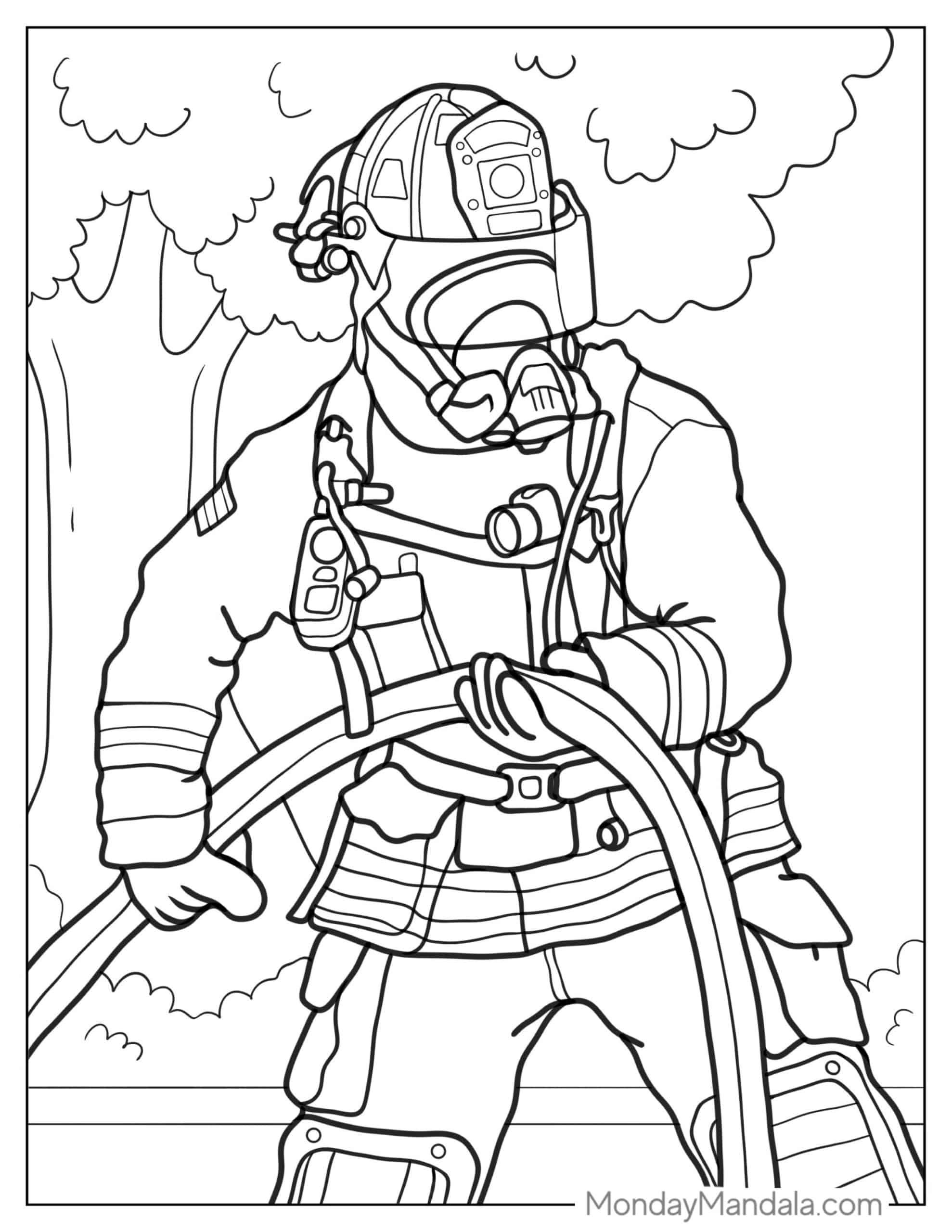 20 Firefighter Coloring Pages Free PDF Printables Coloring Pages 