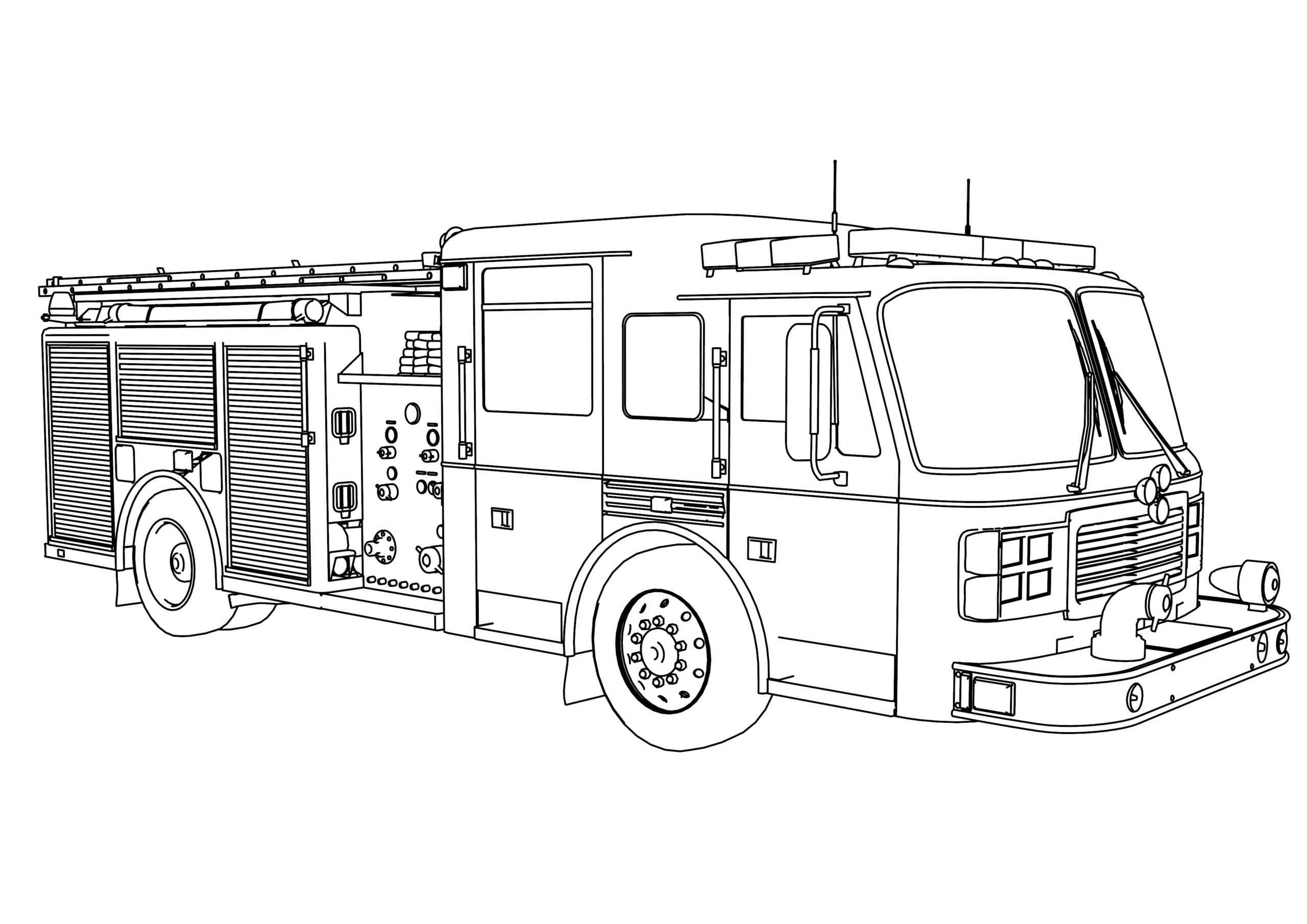 Fire Truck Coloring Page Printable Cakrawalanews