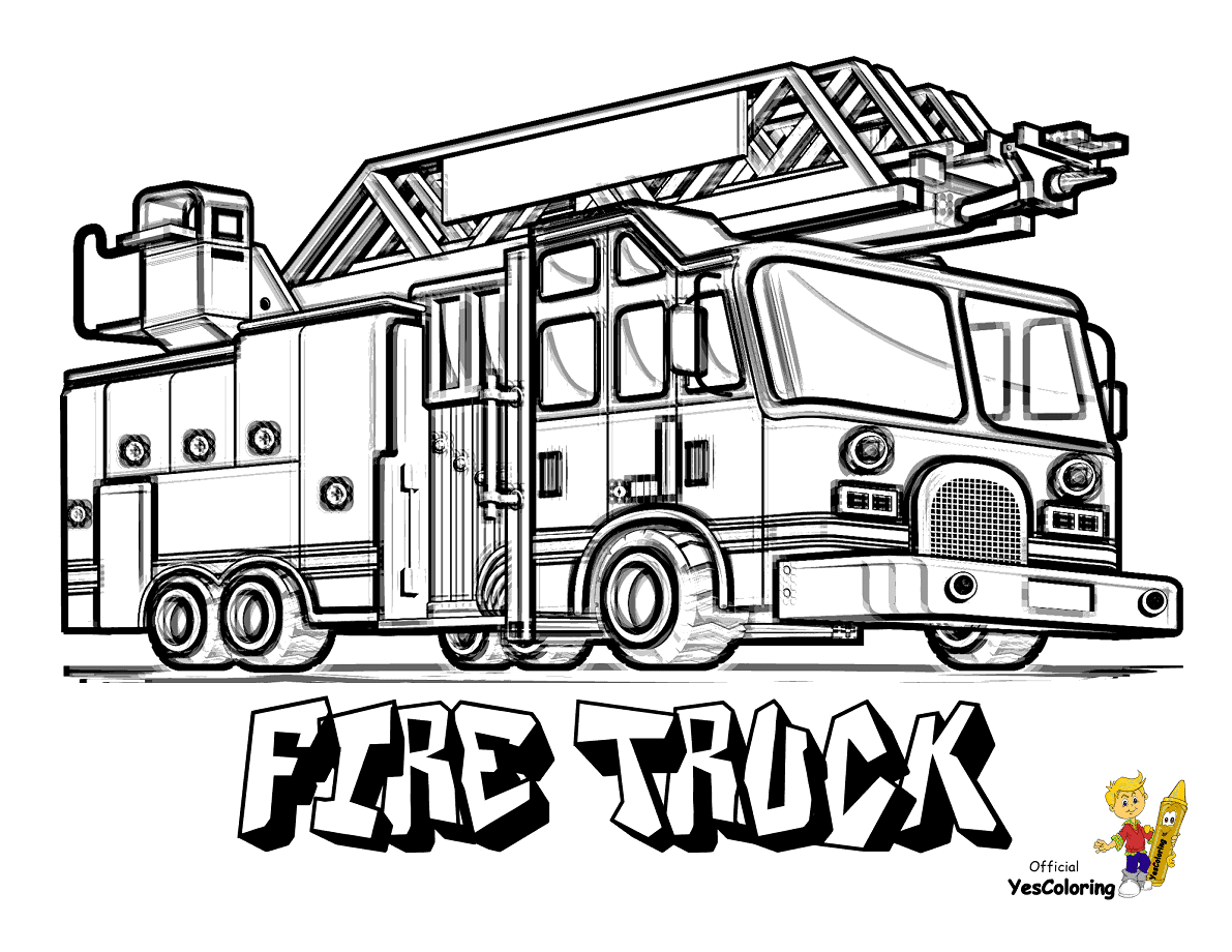 Fire Truck For Children Coloring Page Free Printable Coloring Pages