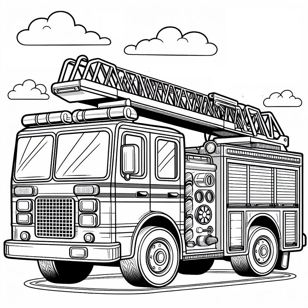 fire truck pictures for coloring