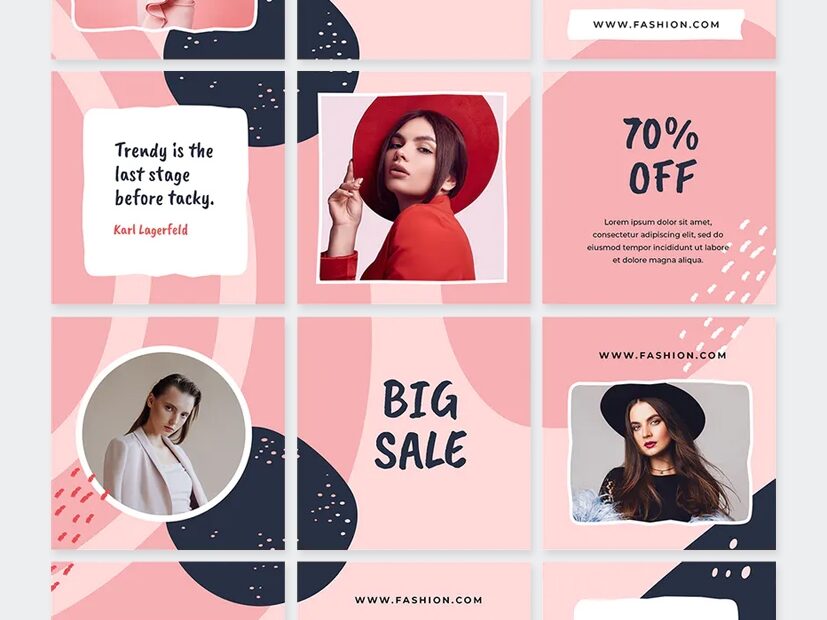 10 Best Fashion Instagram Puzzle Templates PSD Design