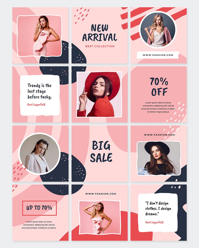 10 Best Fashion Instagram Puzzle Templates PSD Design