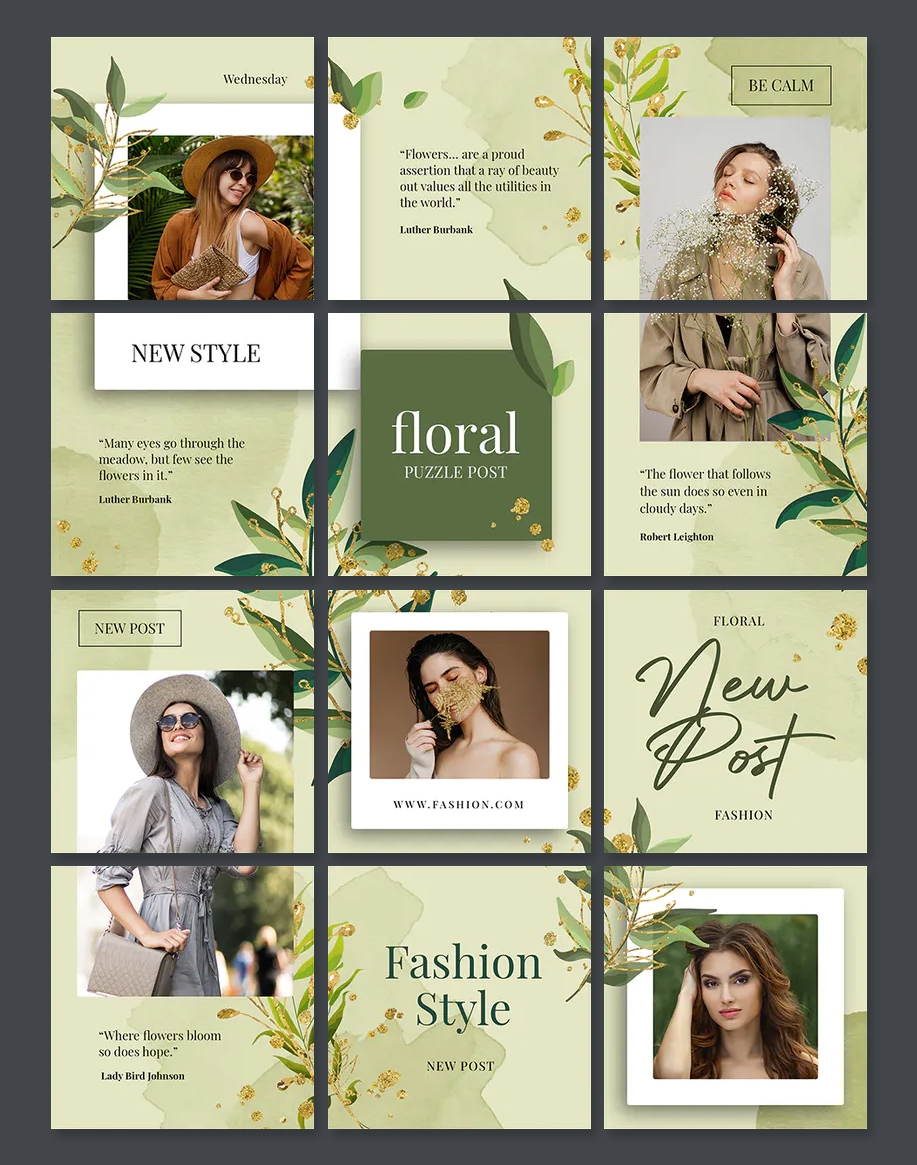 10 Best Fashion Instagram Puzzle Templates PSD PSD Design