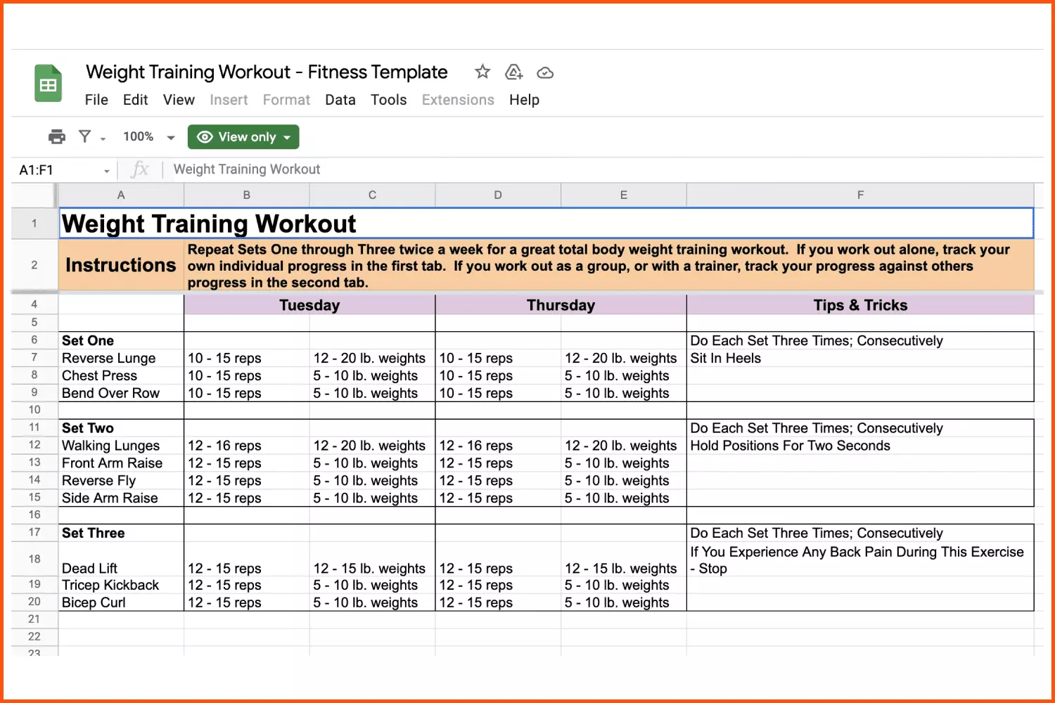 10 Best Free Google Sheets Workout Planner Templates For 2022