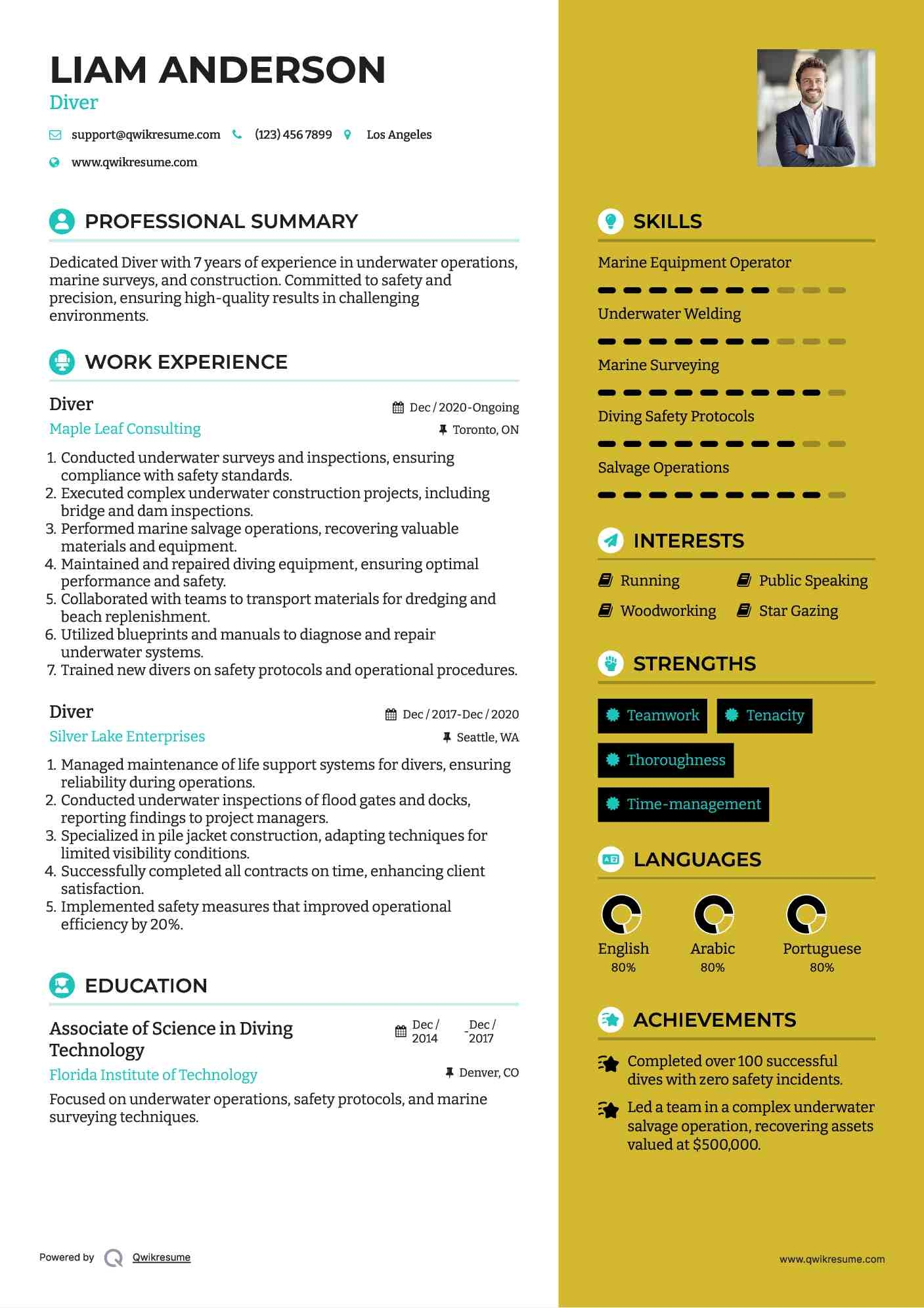 10 Diver Resume Samples U0026 Templates For 2025