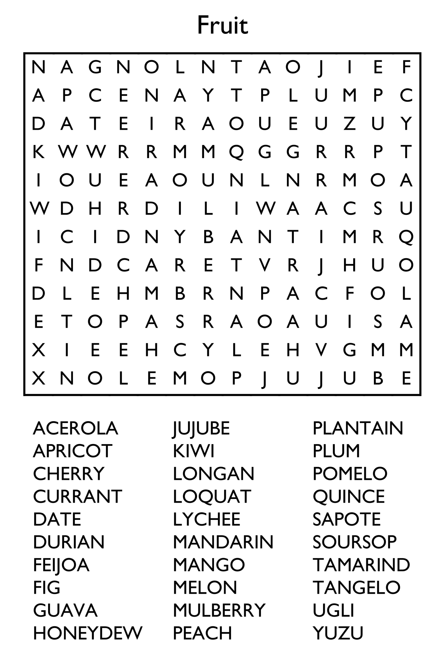 free printable word find puzzles