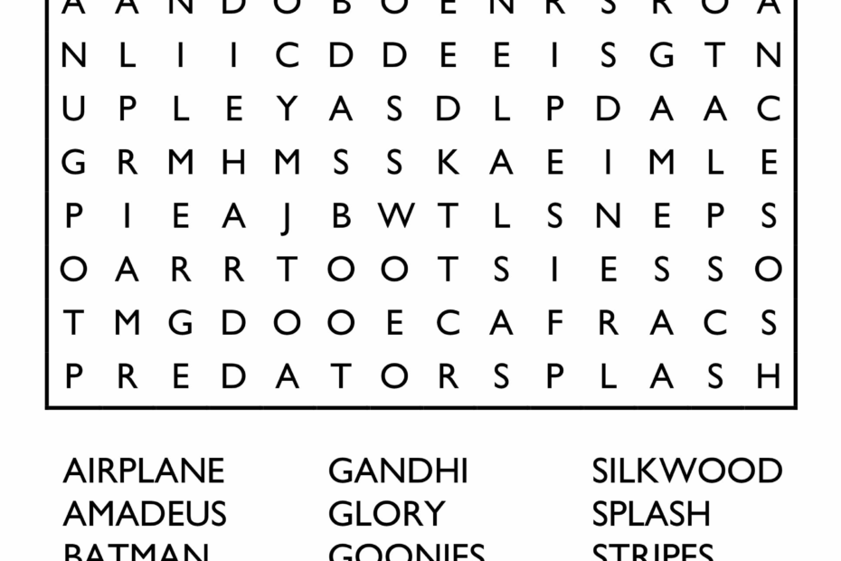 10 Free Printable Word Search Puzzles