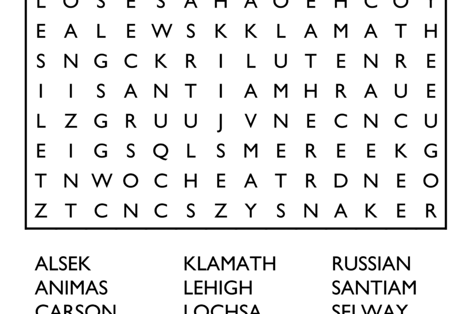10 Free Printable Word Search Puzzles