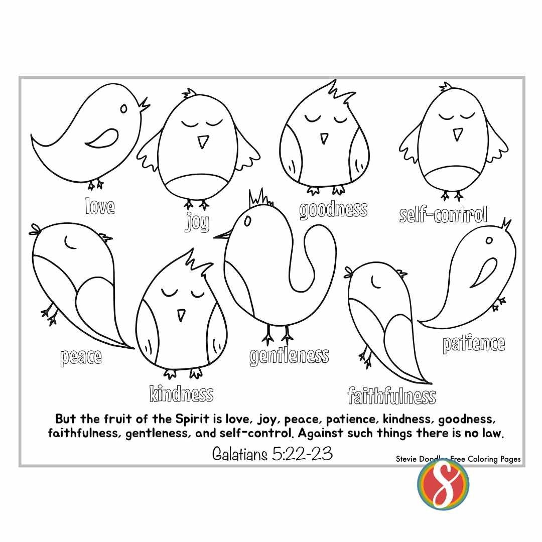 coloring pages fruit of the spirit