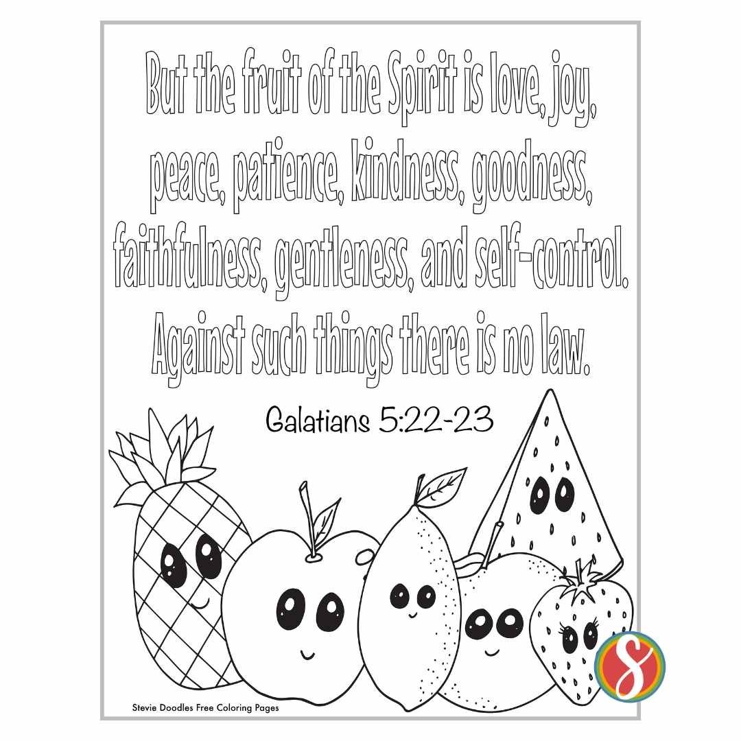 coloring page fruit of the spirit