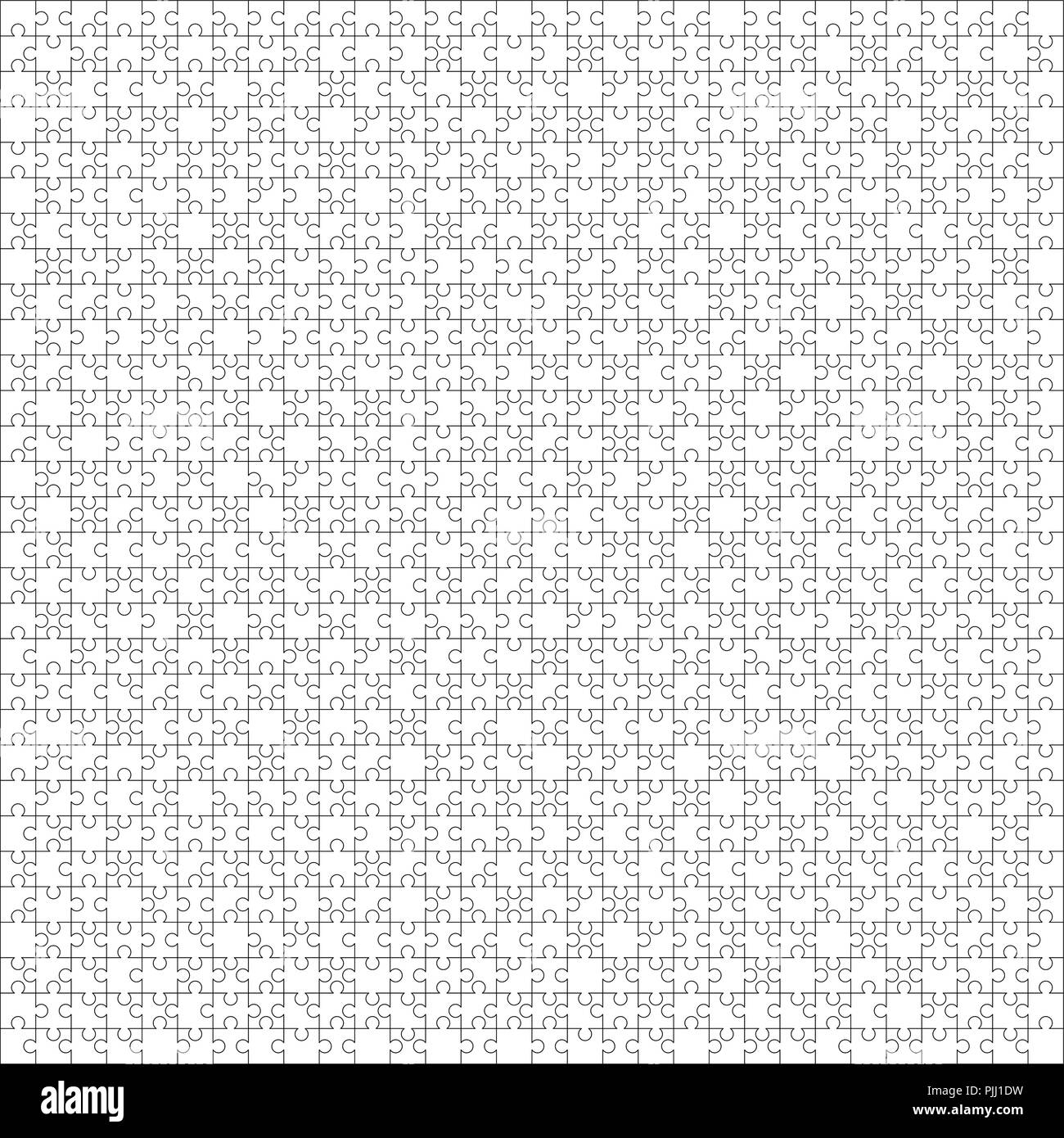1000 White Puzzles Pieces Arranged In A 25x40 Rectangle Shape Jigsaw Puzzle Template Ready For Print Cutting Guidelines Isolated On White Stock Vector Image U0026 Art Alamy
