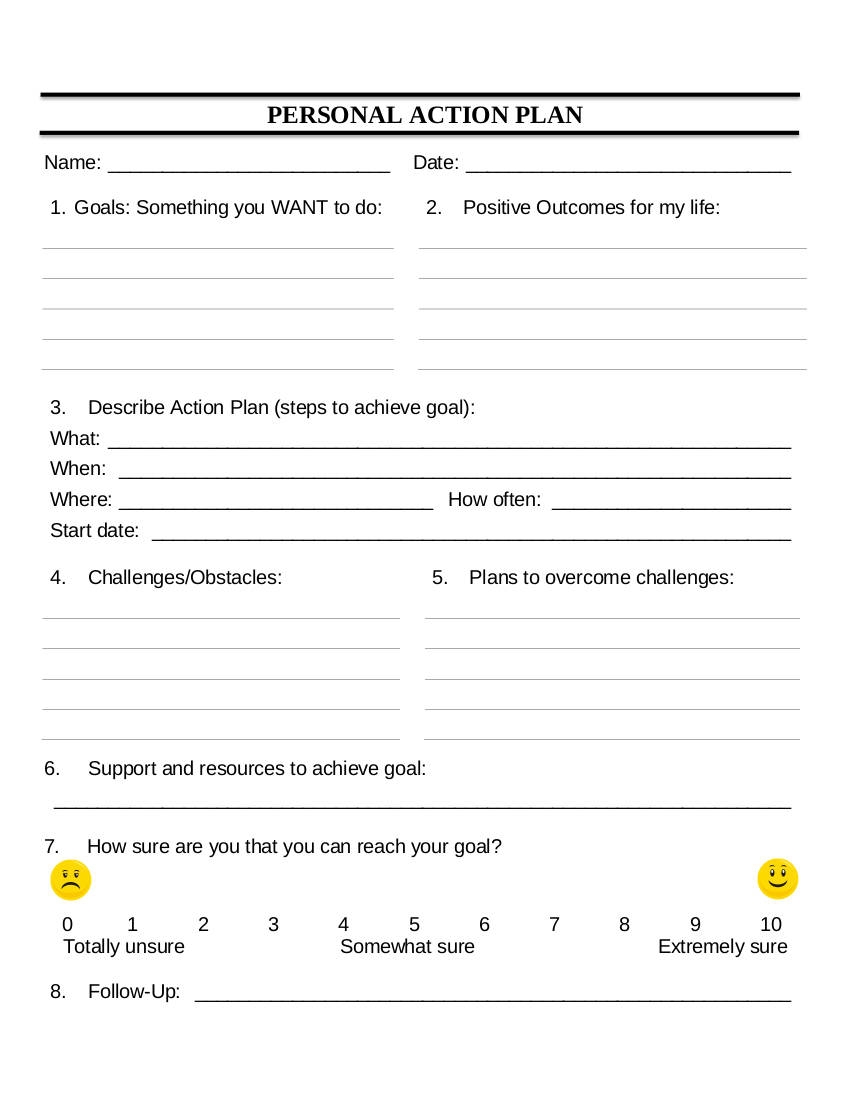11 Personal Action Plan Examples To Download