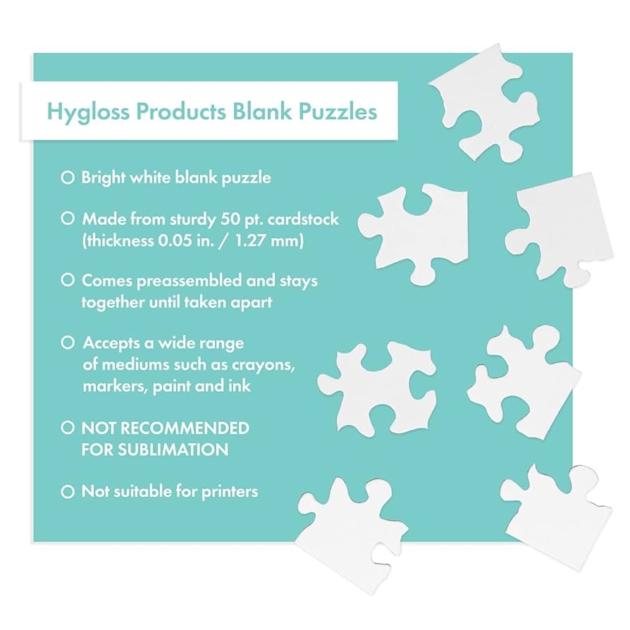 12 Blank Jigsaw Puzzles 8 5 X 11 Inch 12 Pieces Amazon