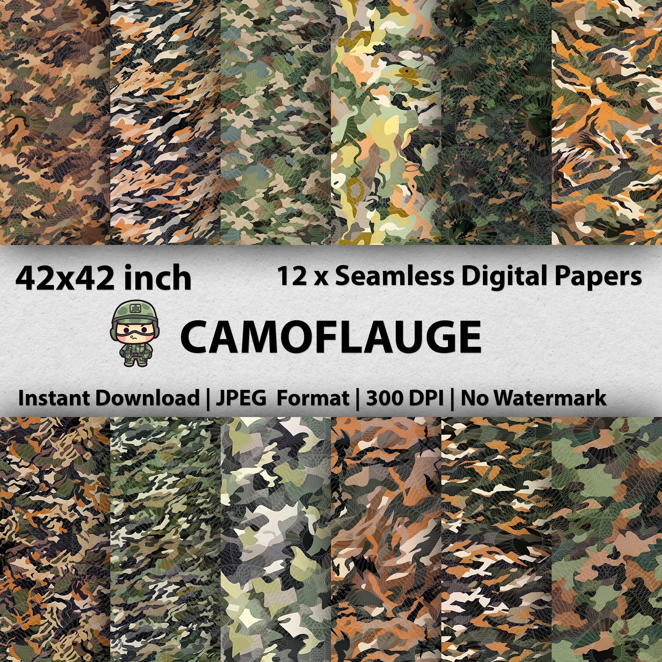 12 Camo Pattern Military Seamless Pattern Camuflaje Militar Printable Favric Texture Scrapbook Background Unique DIY Projects U0026 Crafts Etsy Australia