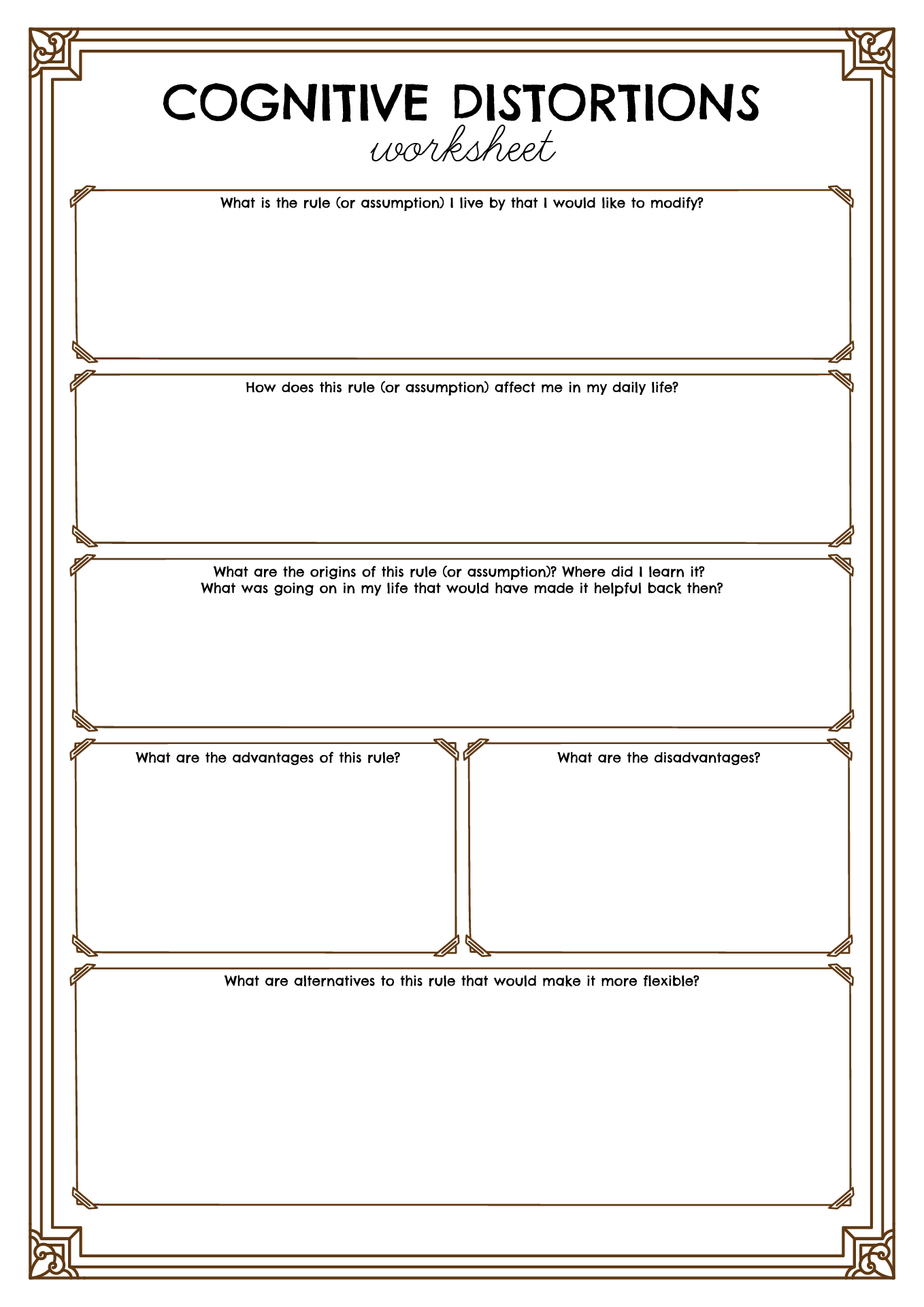 12 Cognitive Distortions Worksheets For Therapy Free PDF At 