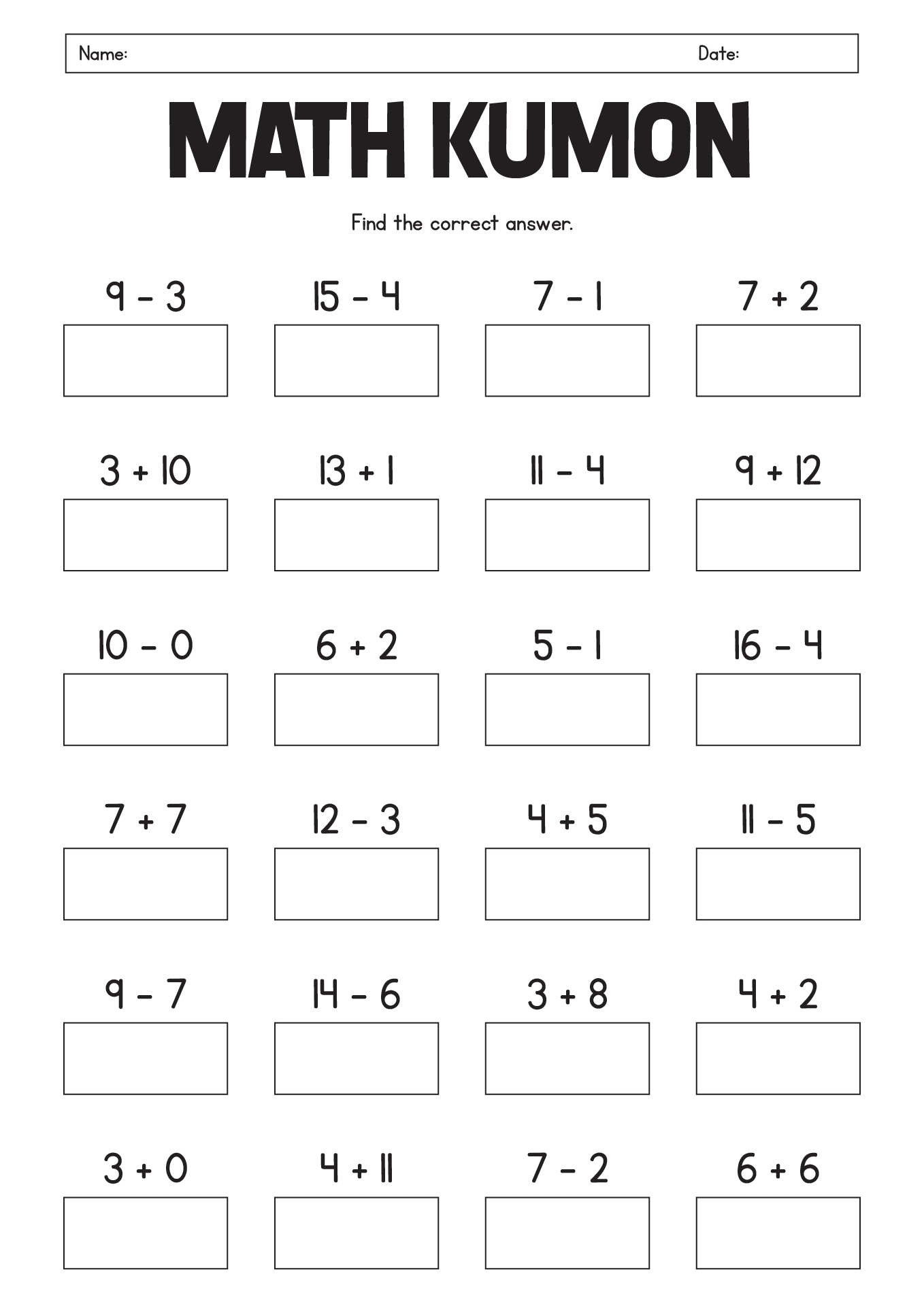 kumon worksheets pdf