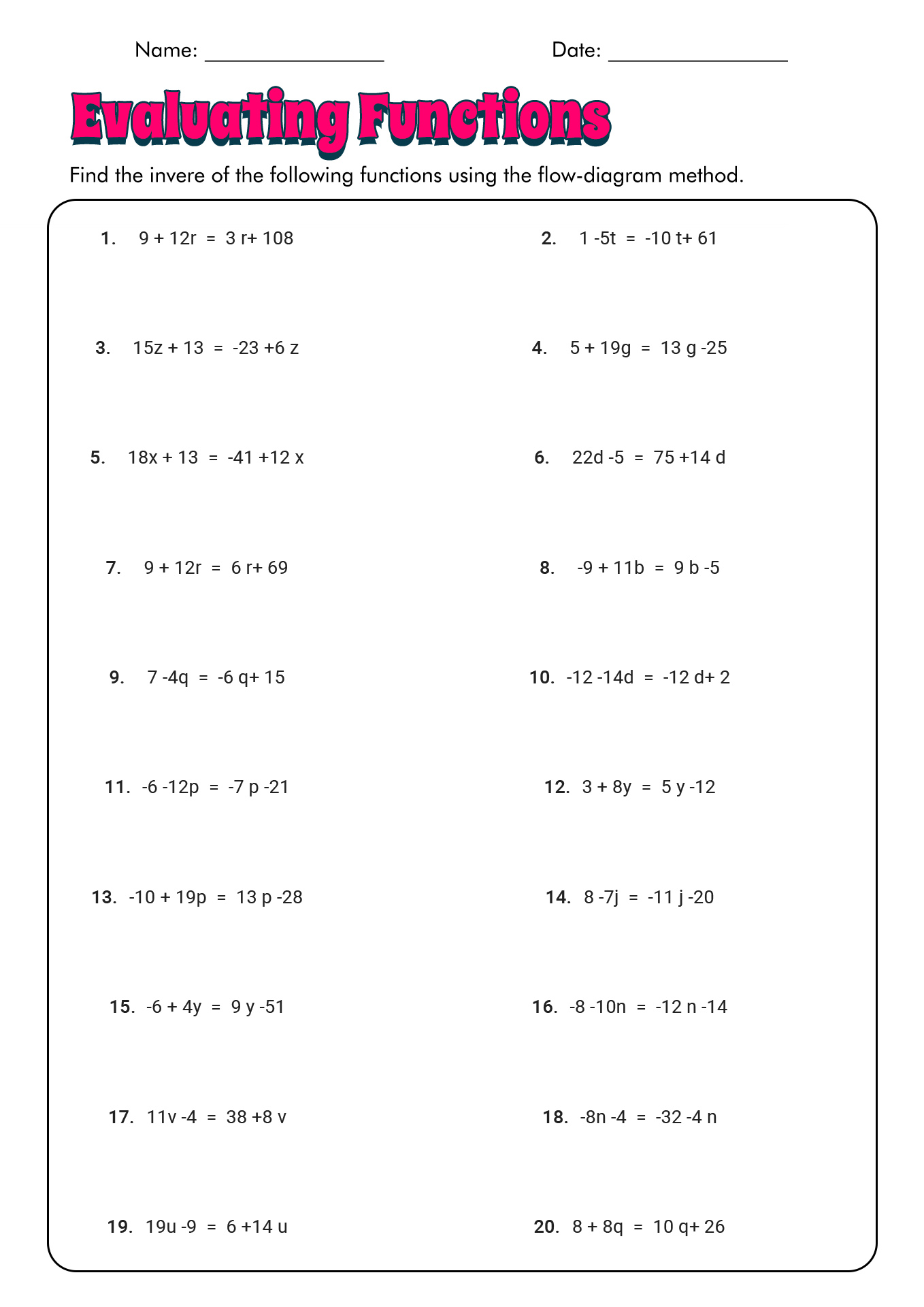 12 Inverse Functions Worksheet And Answers Free PDF At Worksheeto