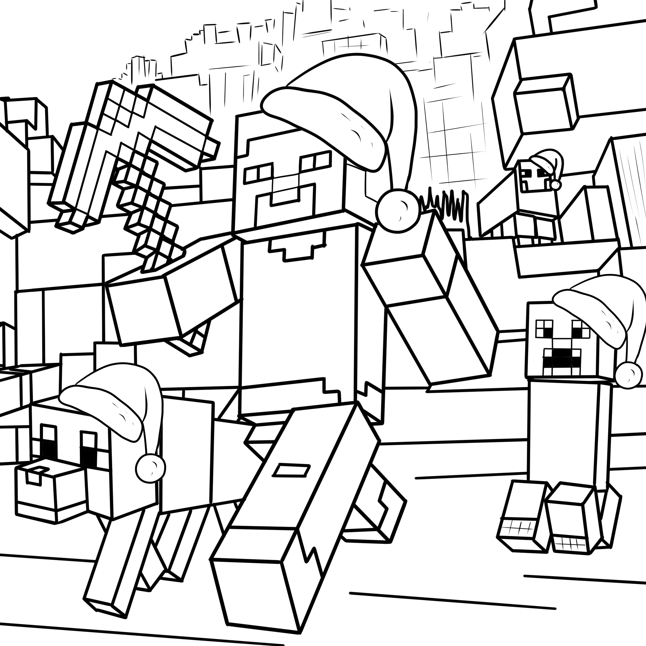 pictures of minecraft to color