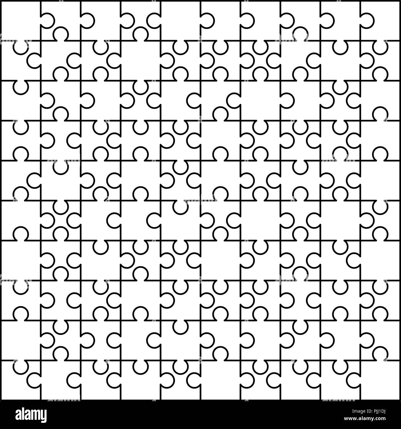 120 White Puzzles Pieces Arranged In A Rectangle Shape Jigsaw Puzzle Template Ready For Print Cutting Guidelines Isolated On White Stock Vector Image U0026 Art Alamy