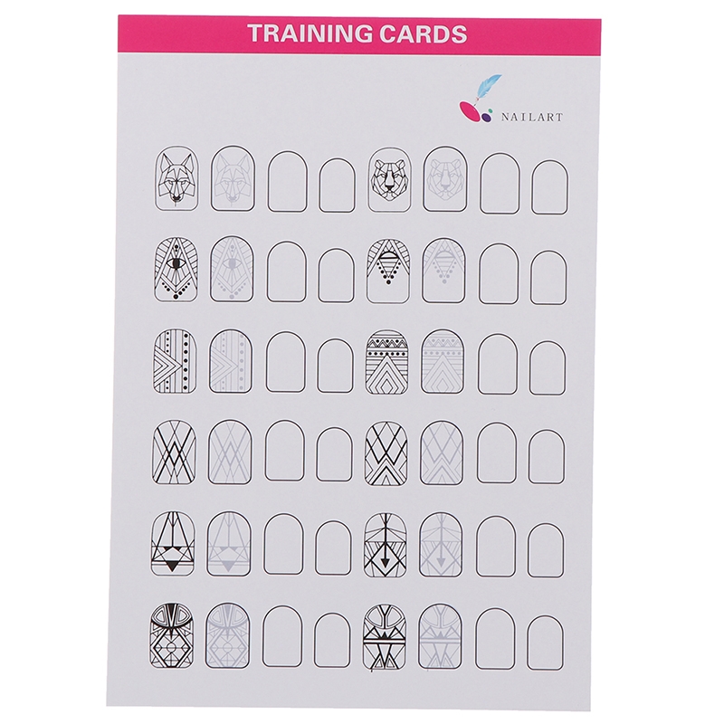 12Sheet Nail Art Training Practice Lines Drawing Painting Template Learning B IA