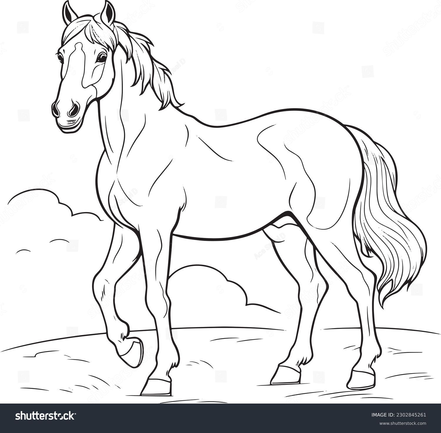 130 829 Horse Coloring Stock Vectors And Vector Art Shutterstock