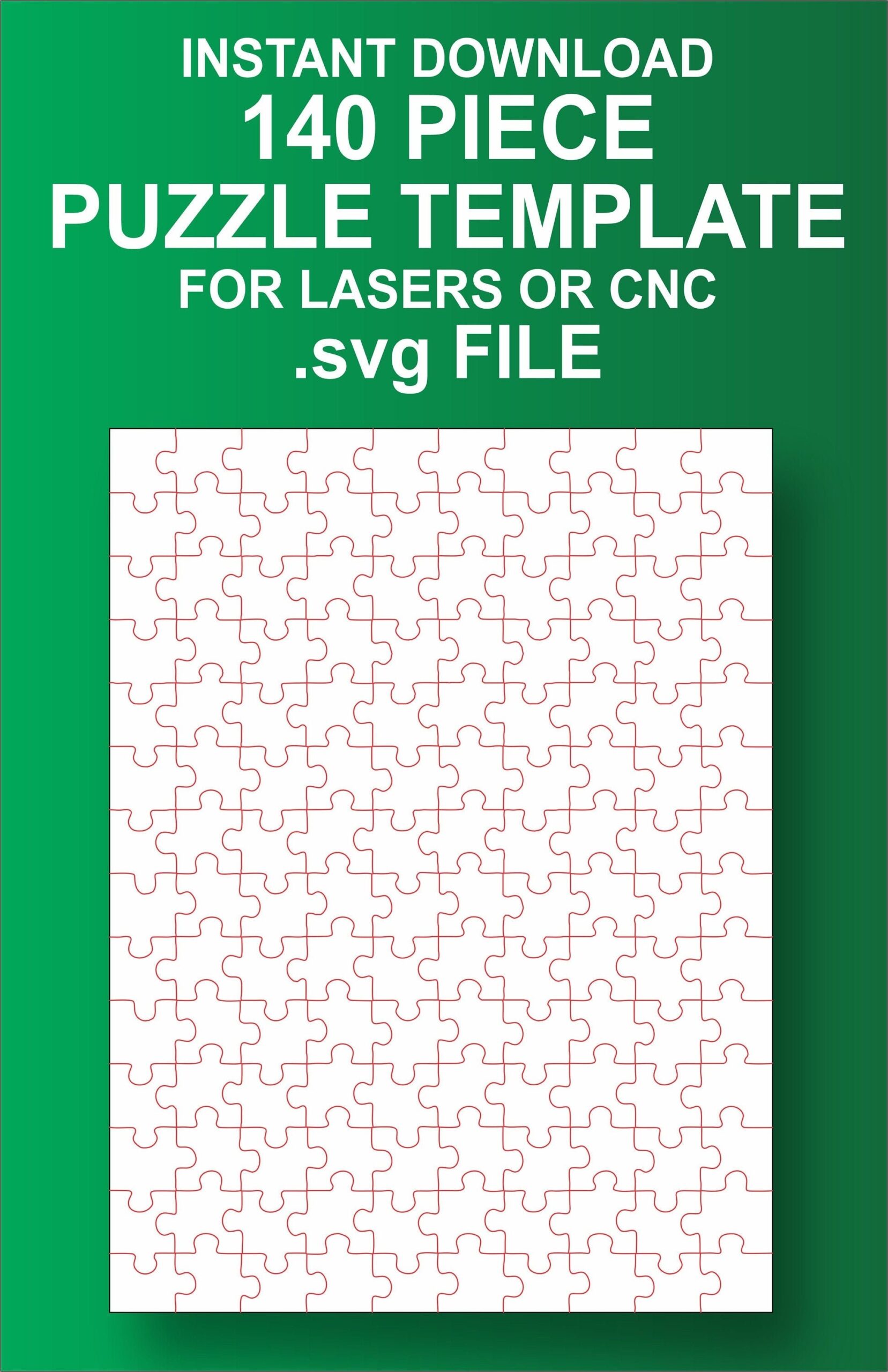 140 piece Puzzle Template Instant Download DIY Puzzle Creation 