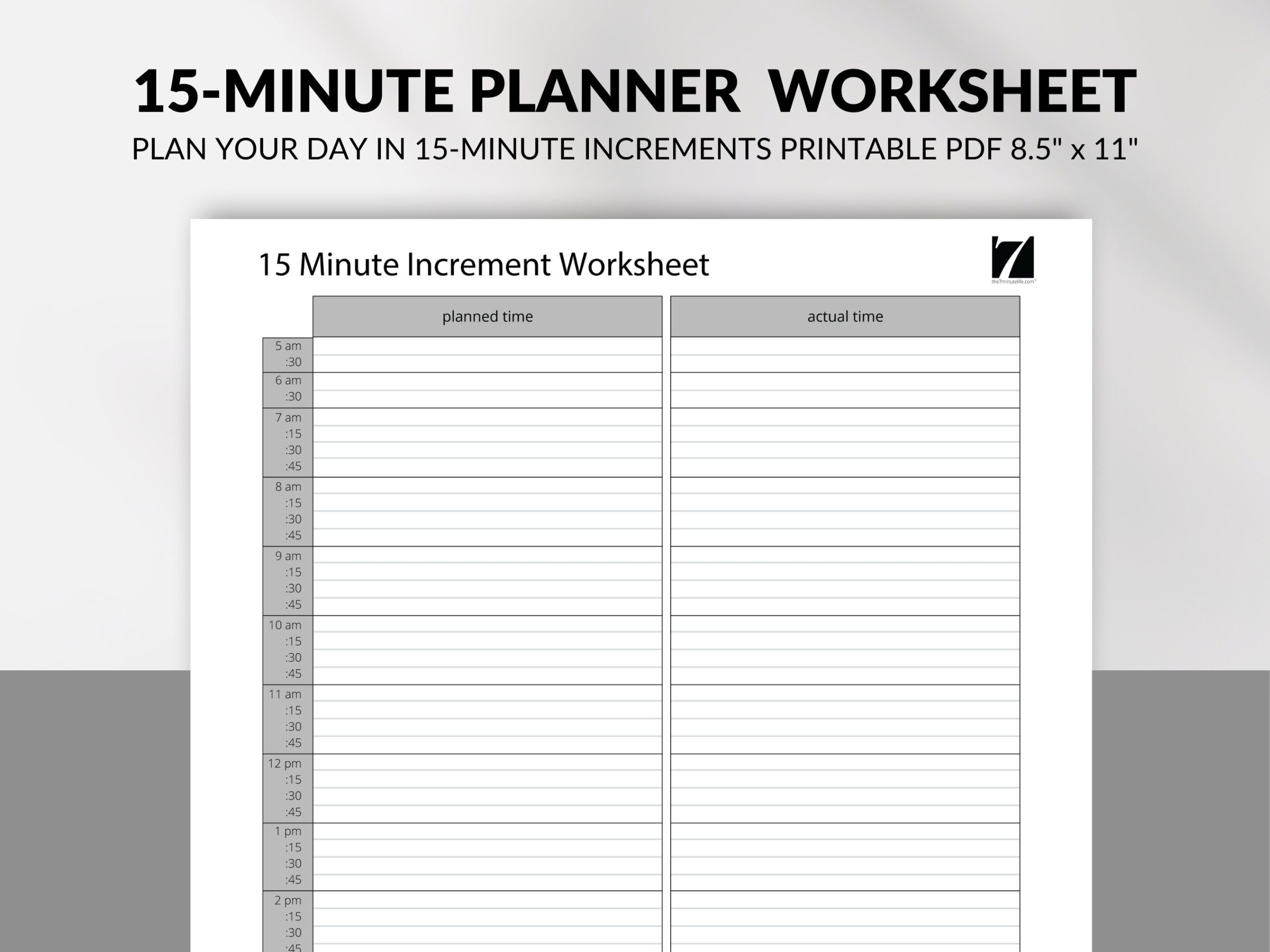 15 Minute Planner Printable Template 15 Minute Daily Planner 15 Minute Appointment Planner Worksheet Printable Time Management Tools Etsy UK