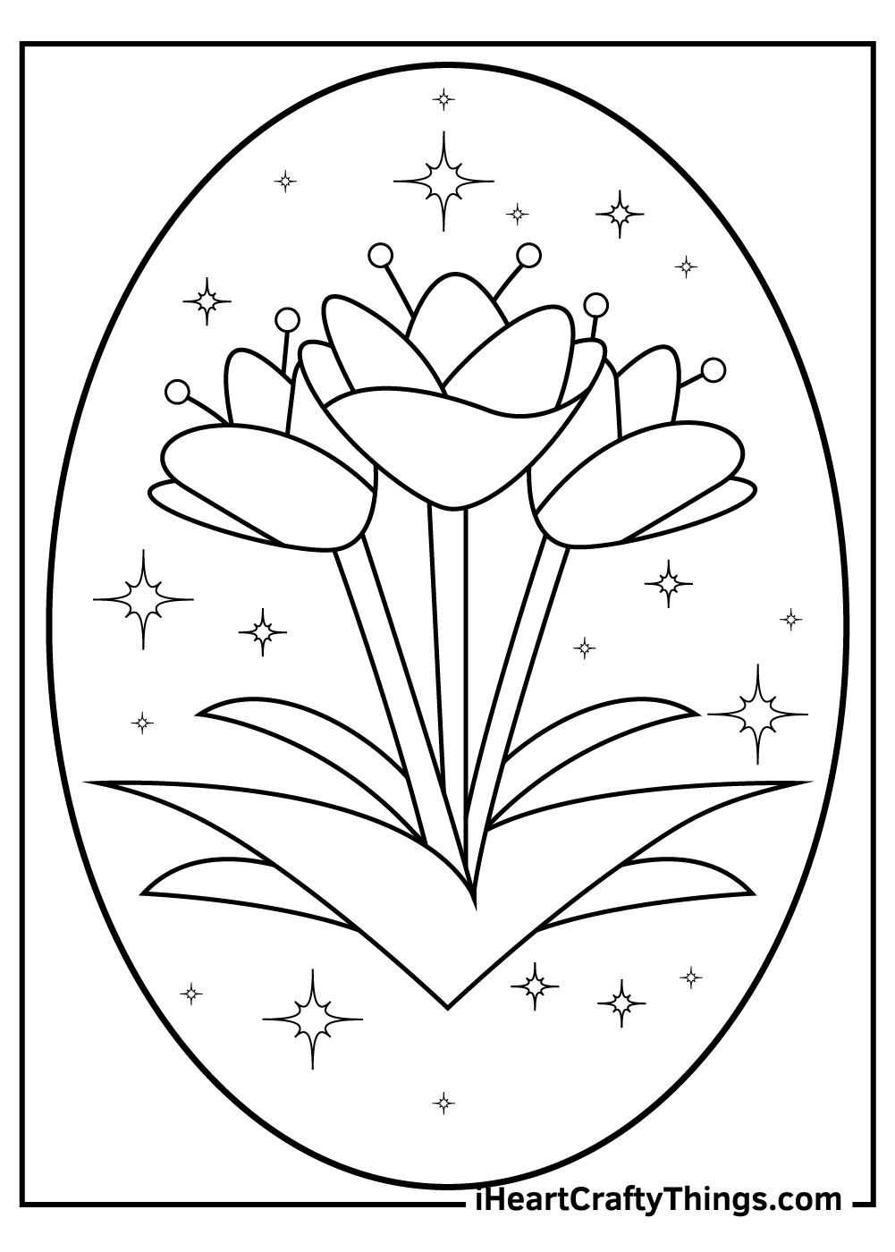 tulip template to color