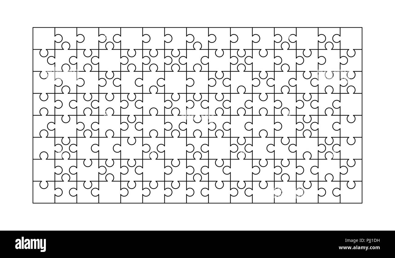 150 White Puzzles Pieces Arranged In A Rectangle Shape Jigsaw Puzzle Template Ready For Print Cutting Guidelines Isolated On White Stock Vector Image U0026 Art Alamy
