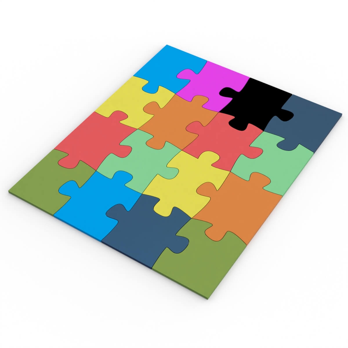 16 Piece Printable Jigsaw Puzzle 3D Model By Furqan03