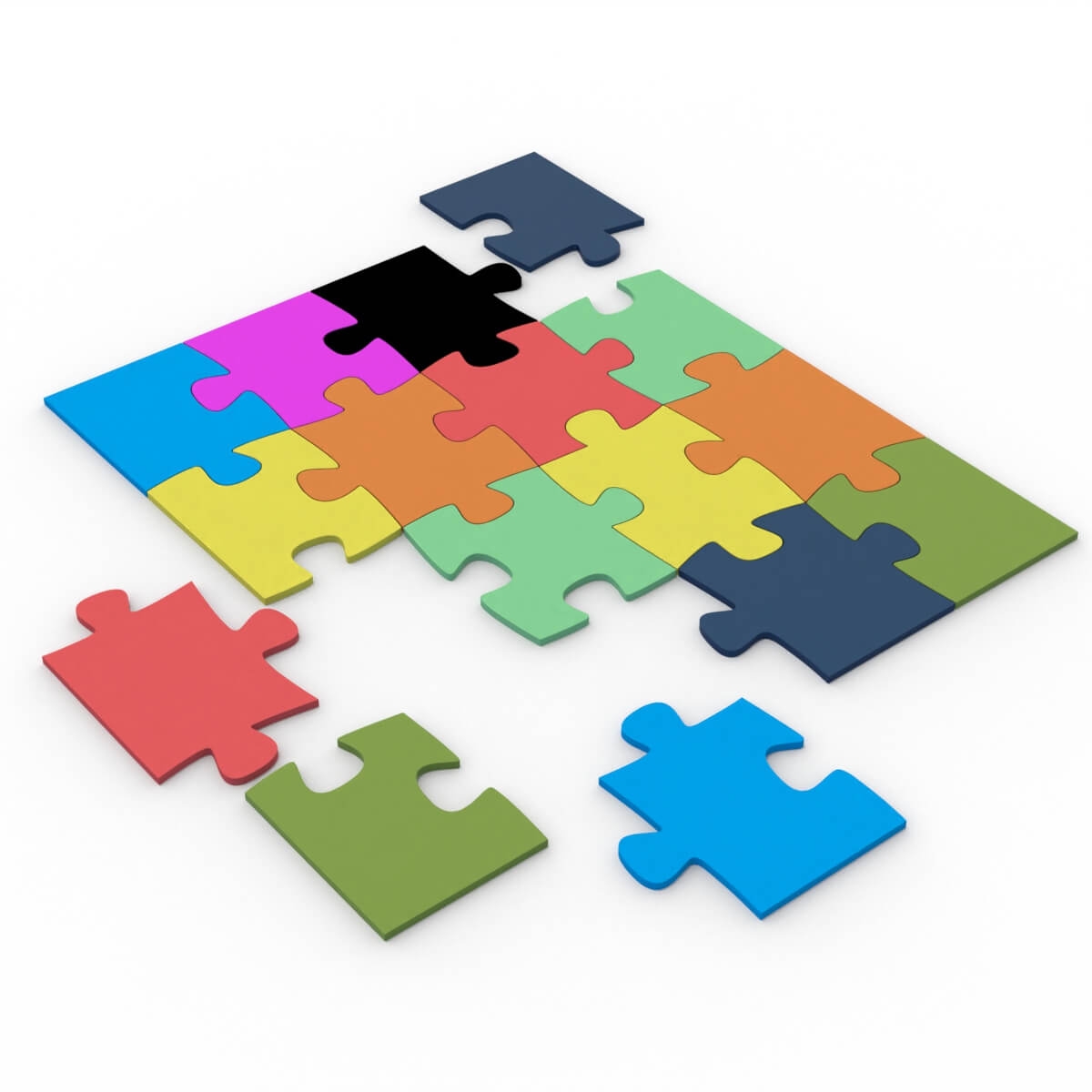 16 Piece Printable Jigsaw Puzzle 3D Model By Furqan03