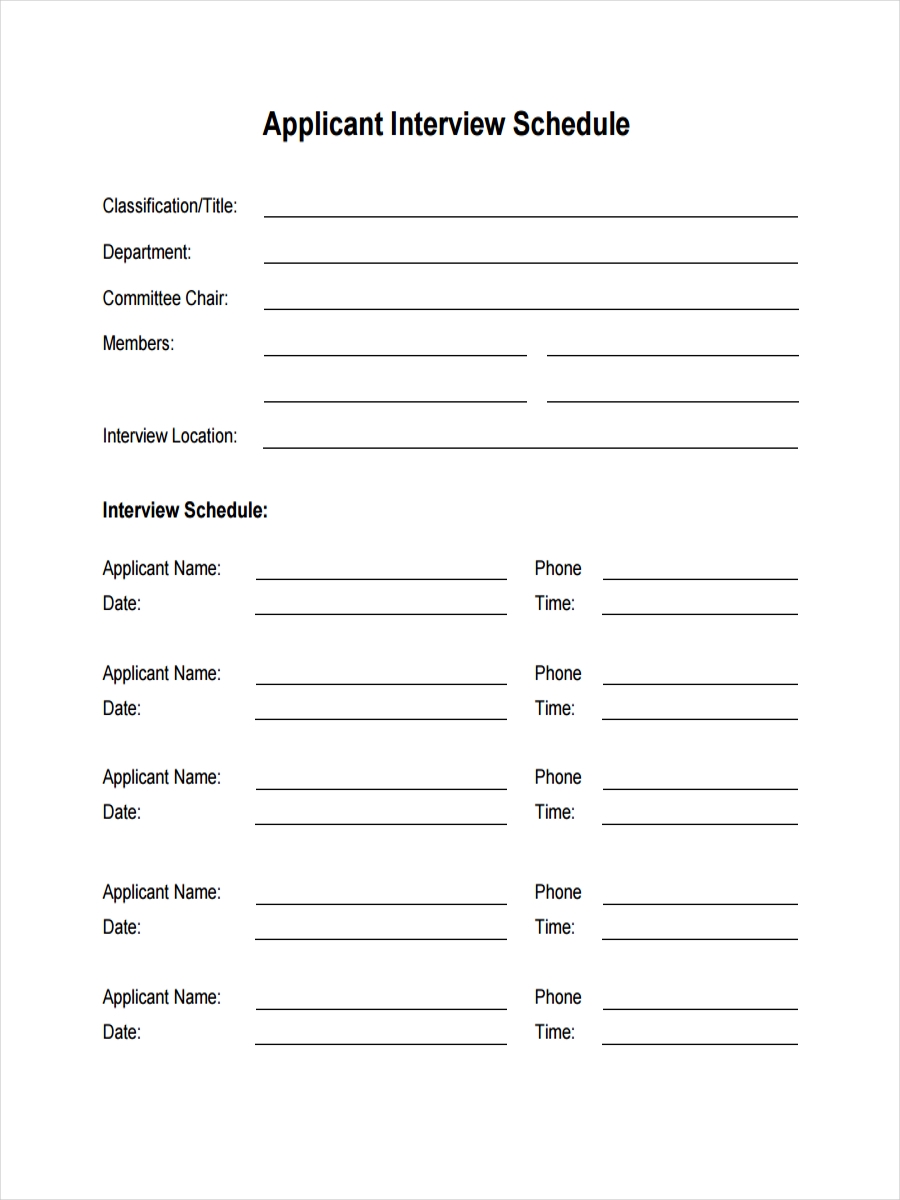 17 Interview Schedule Examples To Download