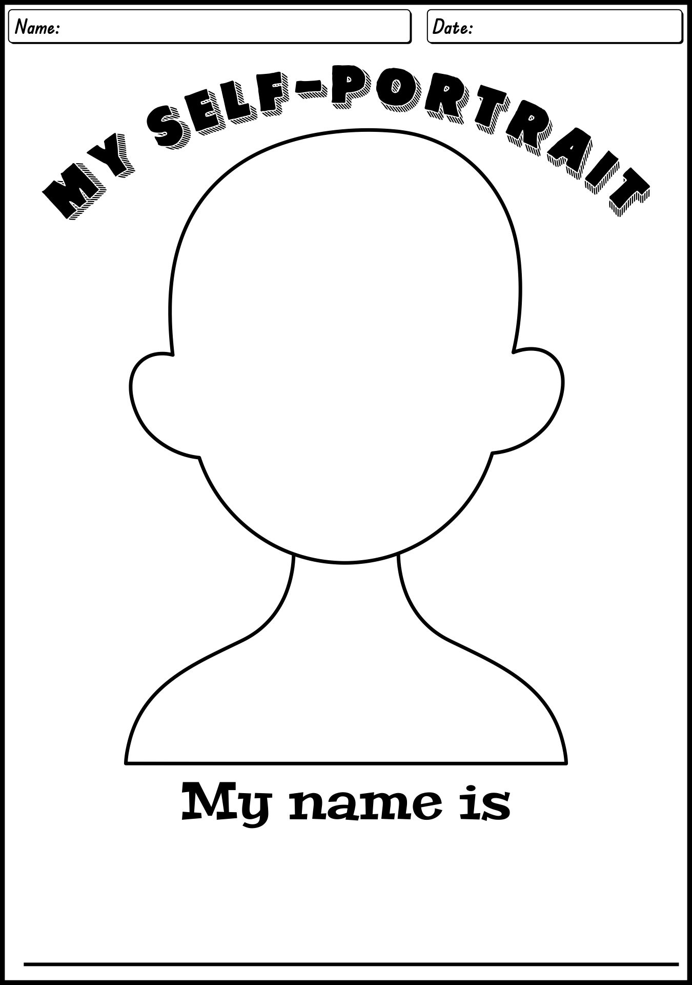 self portrait template printable