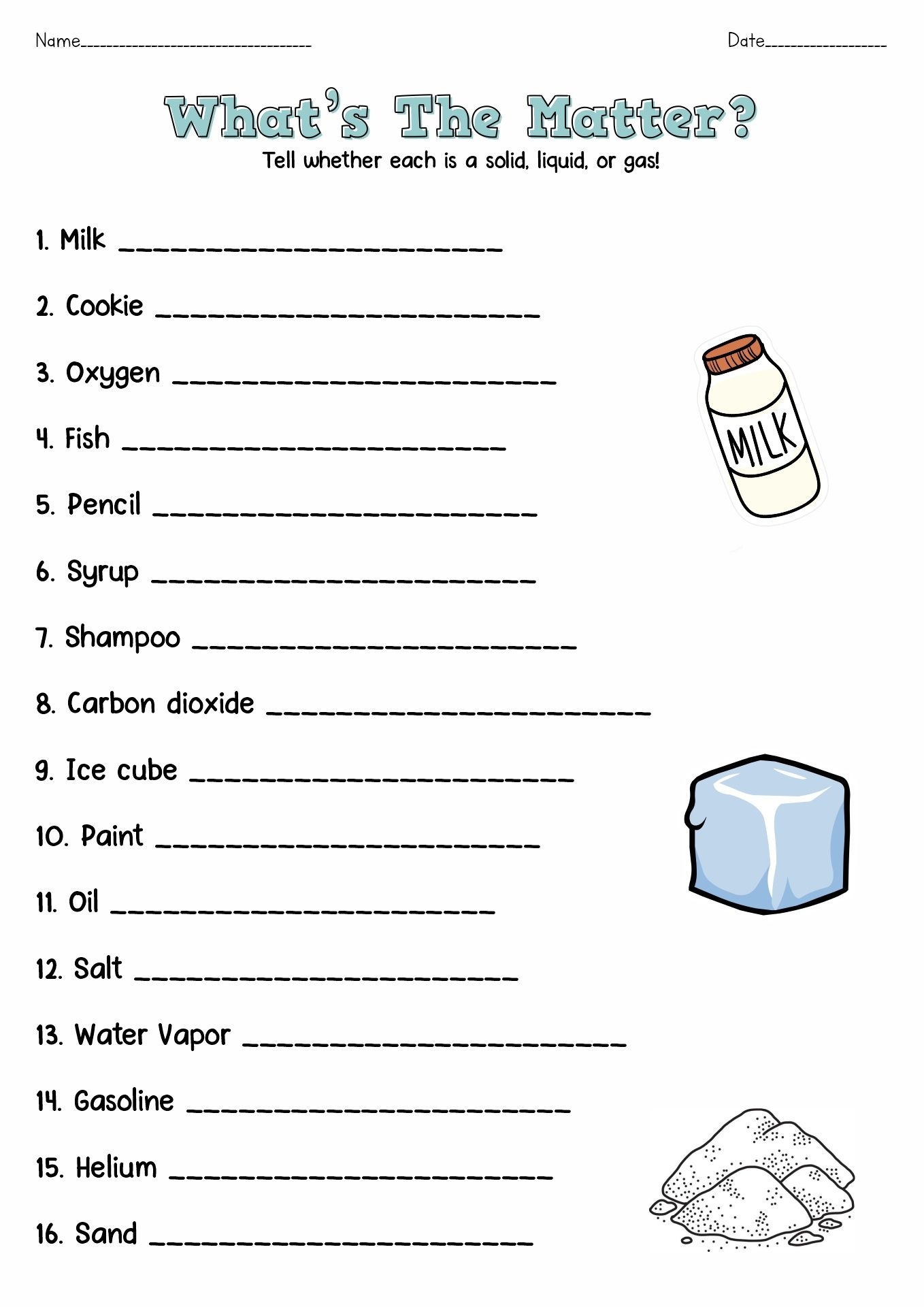3rd grade science worksheets