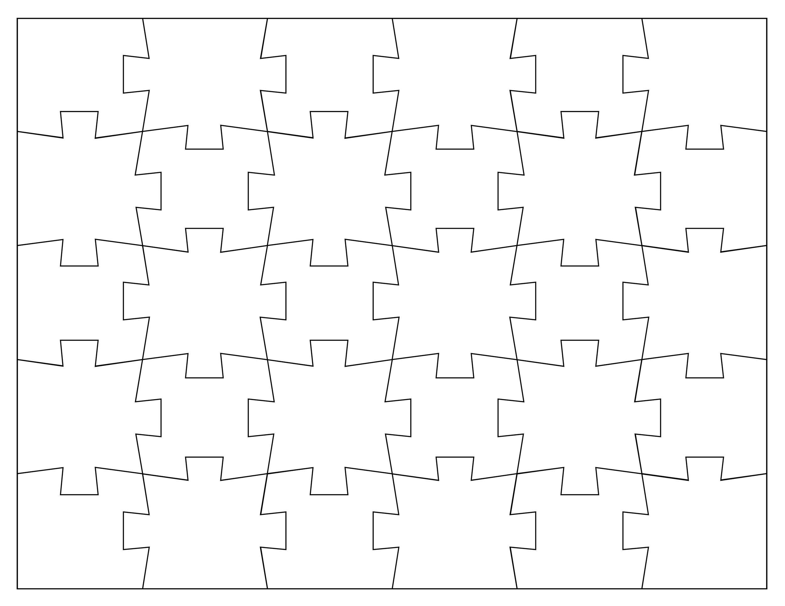 16 puzzle piece template