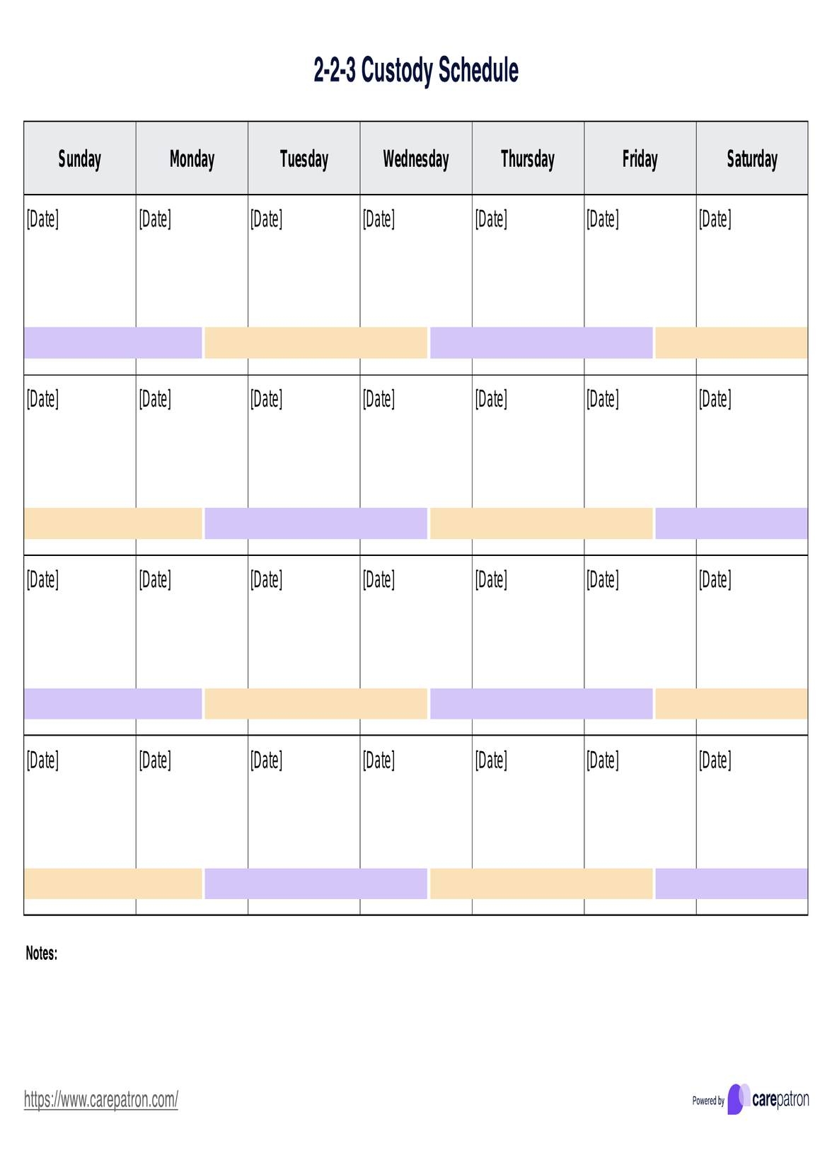 2 2 3 Custody Schedule Template U0026 Example Free PDF Download