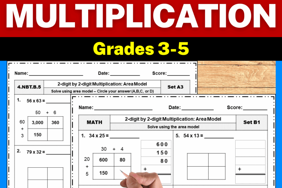 2 Digit By 2 Digit Area Model Multiplication Worksheets ExperTuition