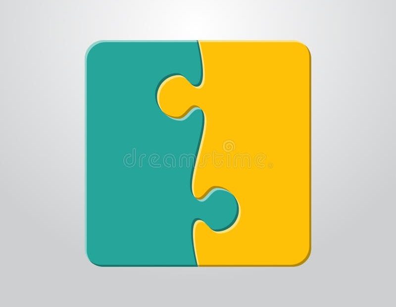 2 Piece Jigsaw Stock Illustrations 496 2 Piece Jigsaw Stock