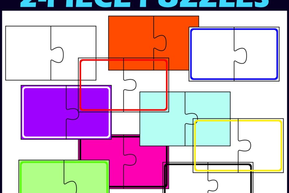 2 Piece Self Correcting Puzzle Templates Clipart Made By Teachers