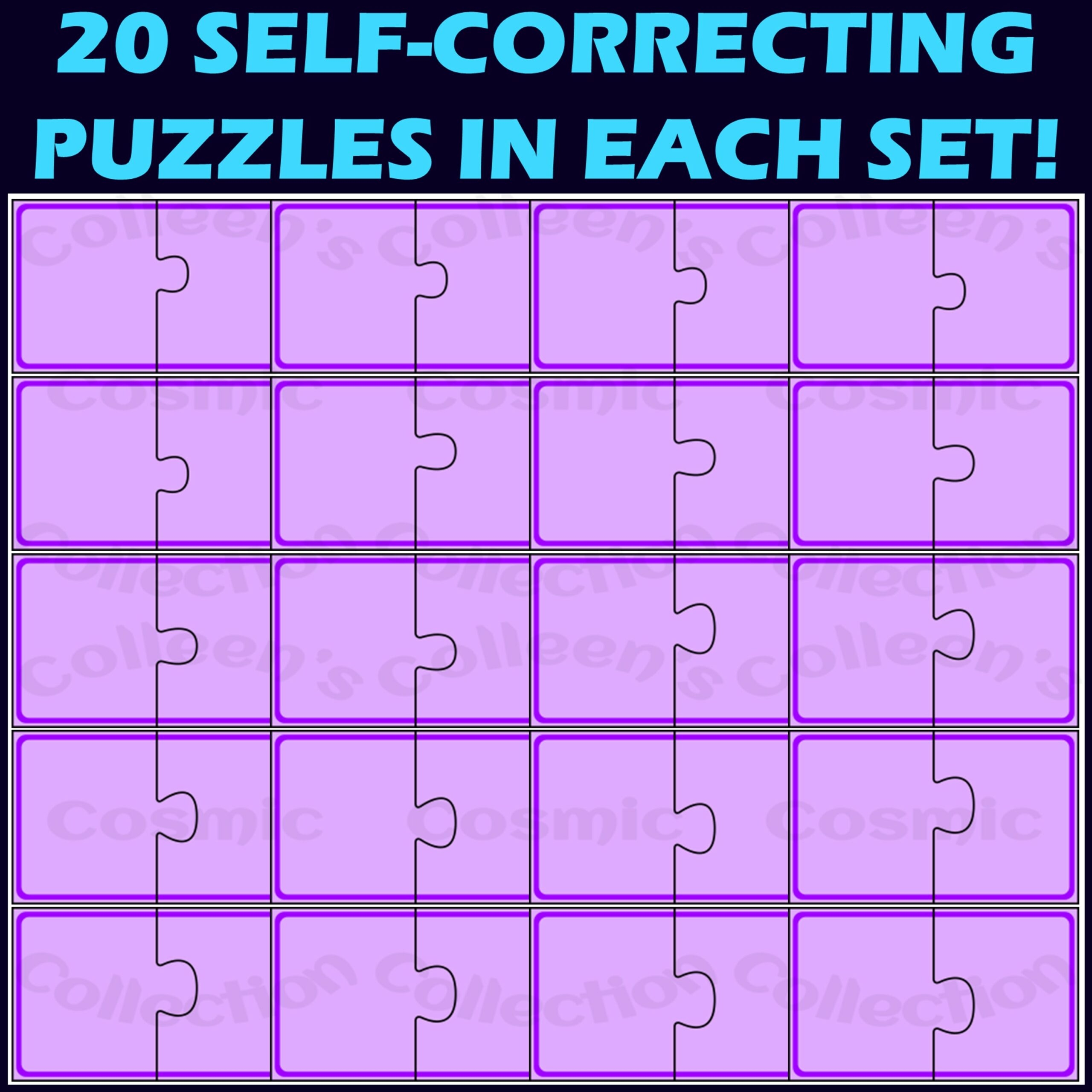 2 Piece Self Correcting Puzzle Templates Clipart Made By Teachers