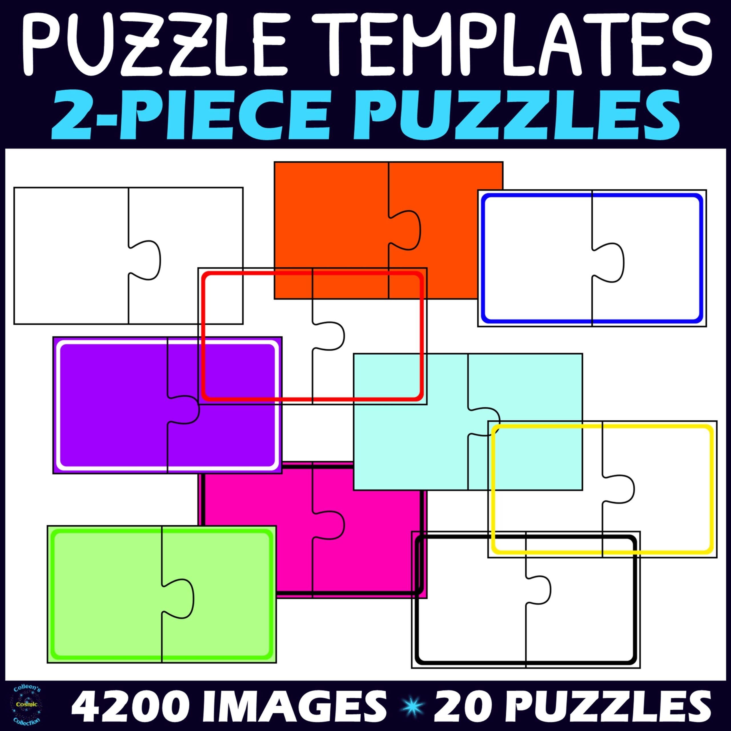 2 Piece Self Correcting Puzzle Templates Clipart Made By Teachers