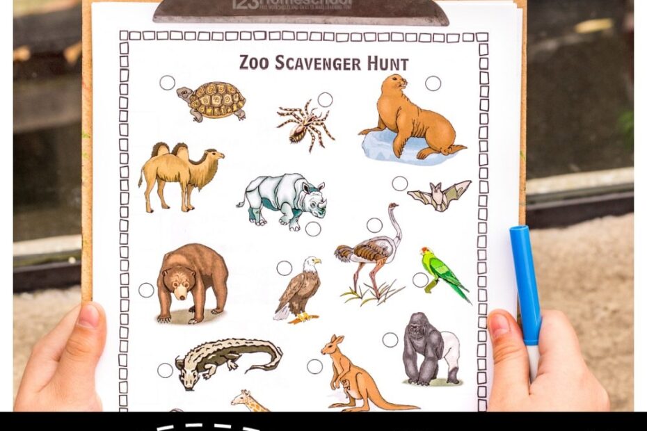20 FREE Zoo Animal Scavenger Hunt Printables For Kids S