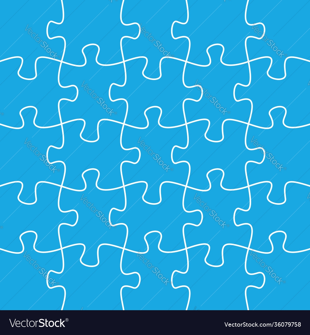 20 Jigsaw Pieces Template Twenty Puzzle Royalty Free Vector