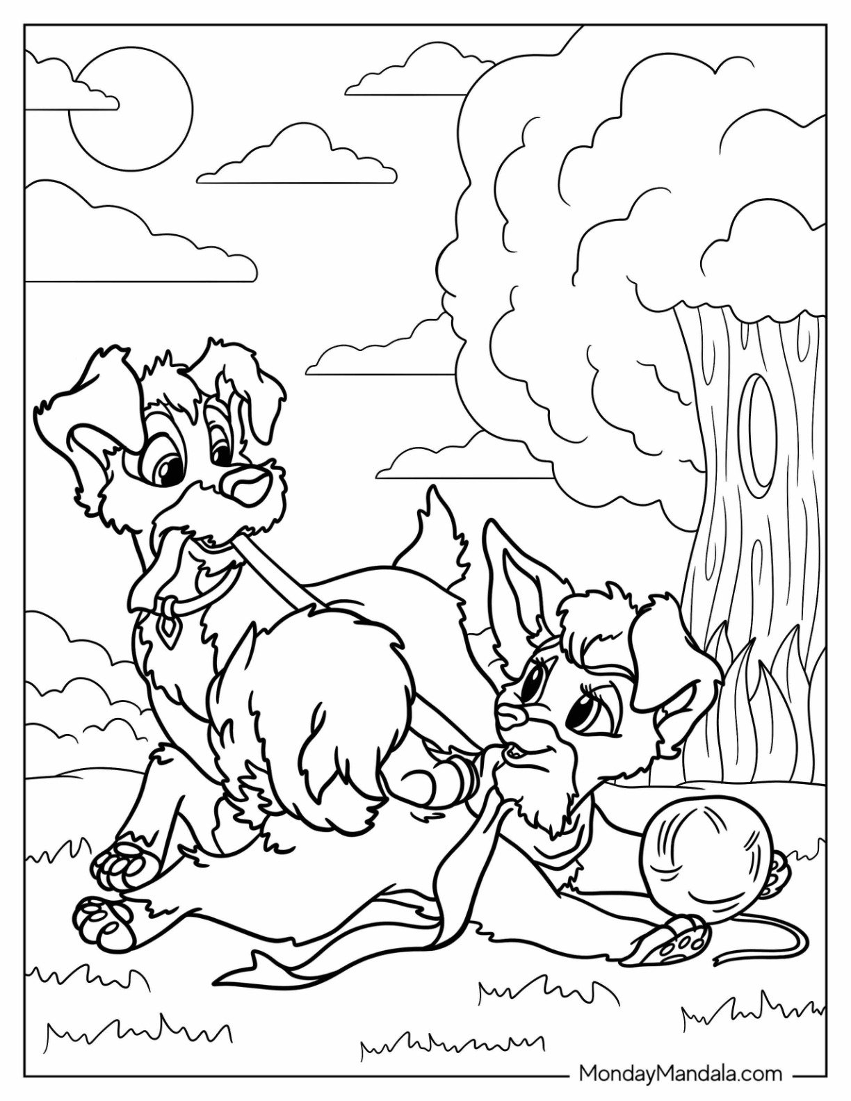 lady and the tramp coloring pictures