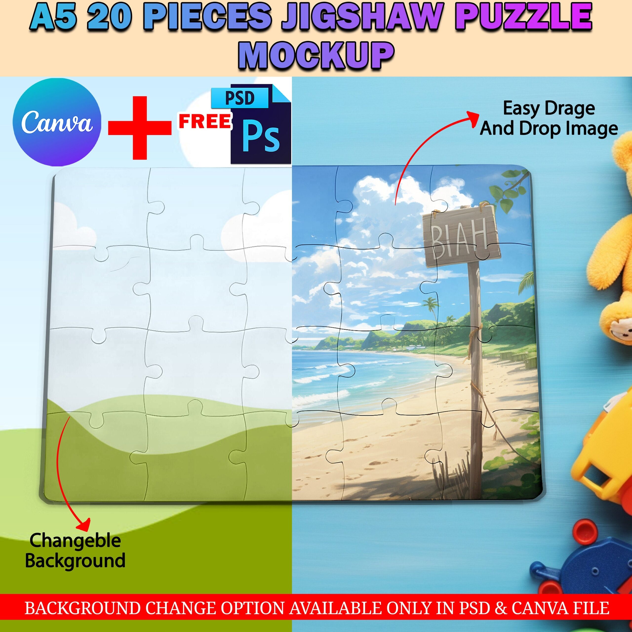 20 Pc Puzzle Template Etsy