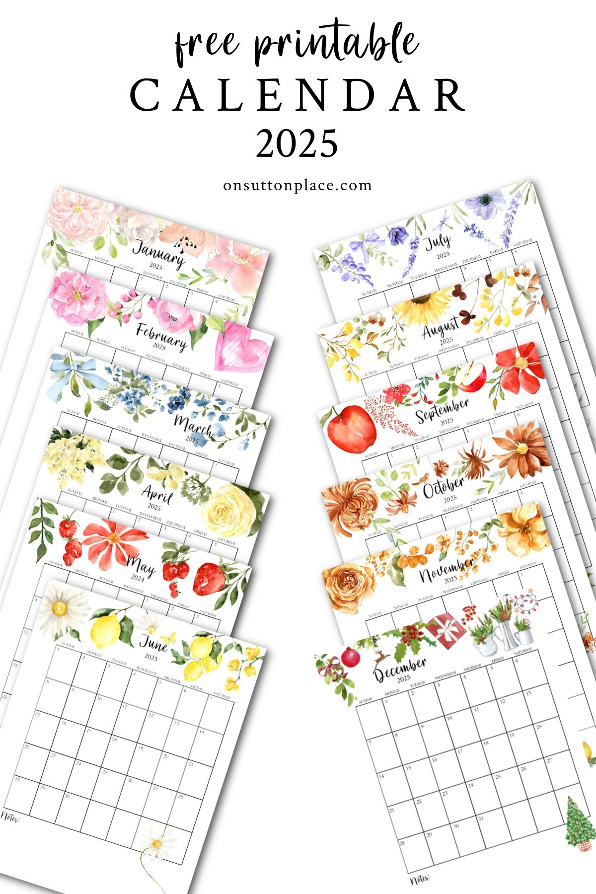 free printable calendars 2025