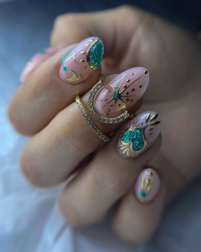 22 Enchanting Emerald Green Nails That Channel Nature s Magic