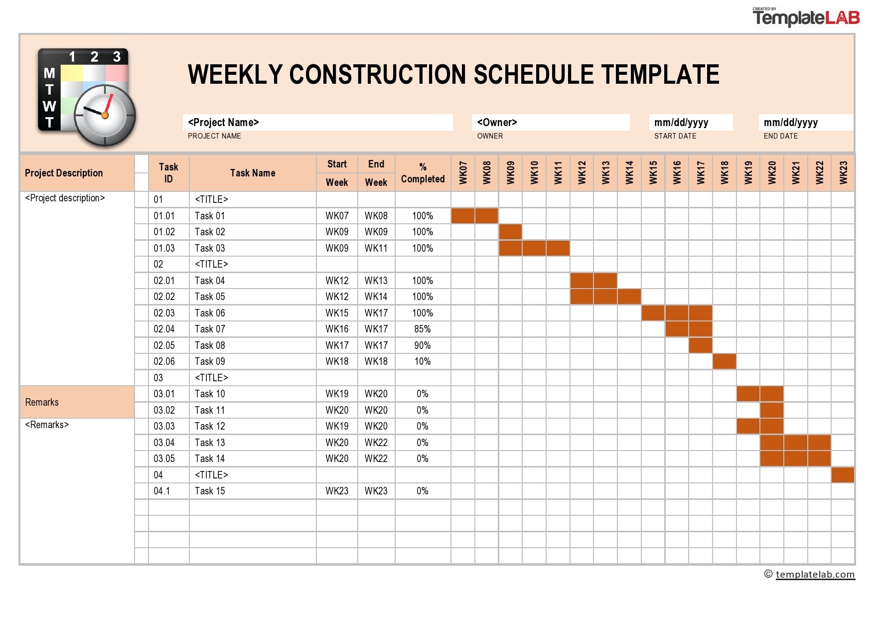 23 Construction Schedule Templates In Word U0026 Excel TemplateLab