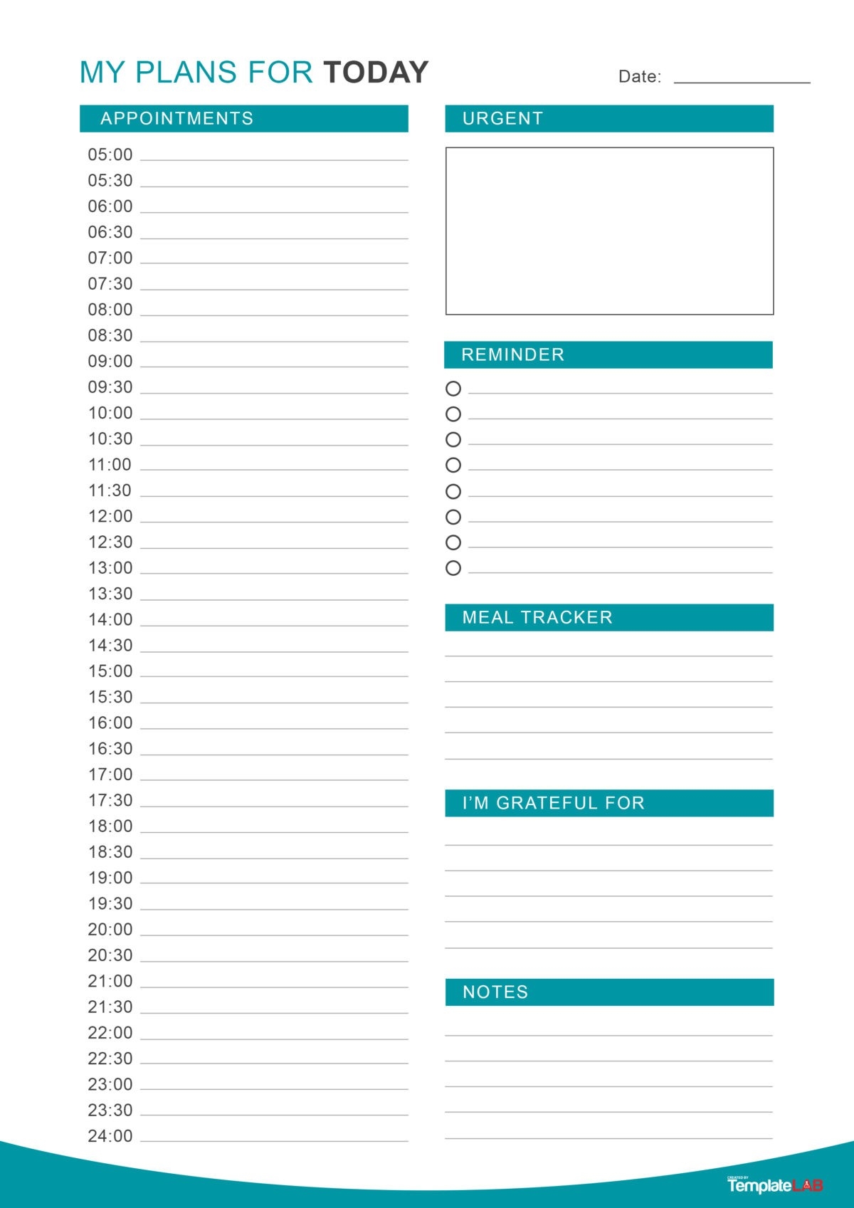 printable schedule template