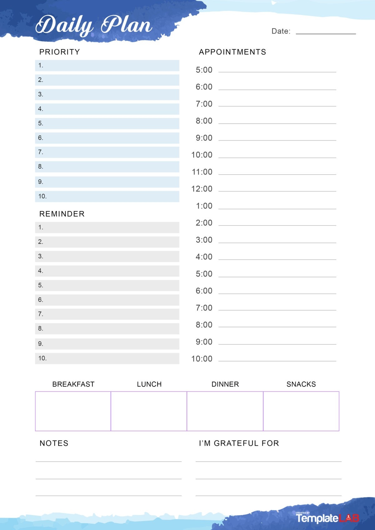 downloadable free printable daily planner